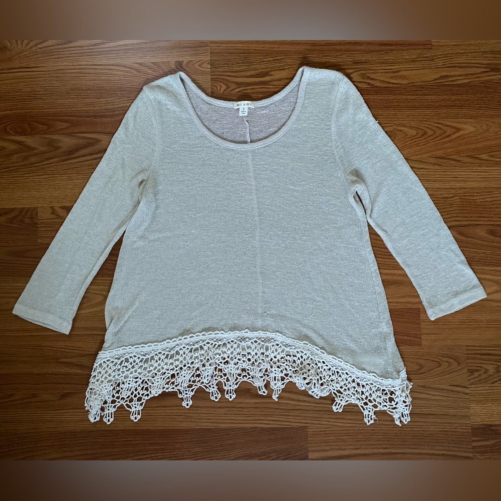 Francesca’s Sweater with crochet detail